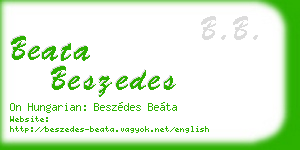 beata beszedes business card